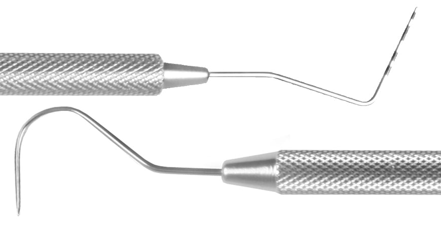 Perio Probe (Black markings) and Hooked Explorer