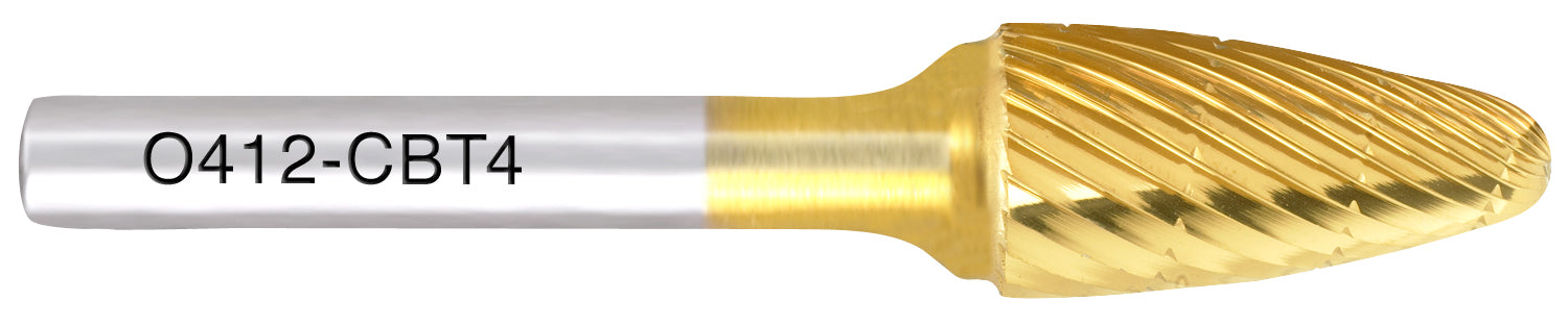 Taper shaped carbide bur (1/4” Stem)