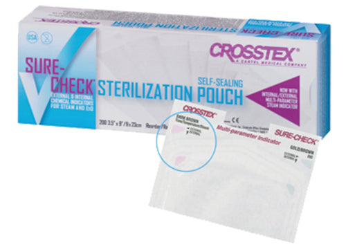 3.5” x 5.25” autoclavable sterilization pouches (200 per box)