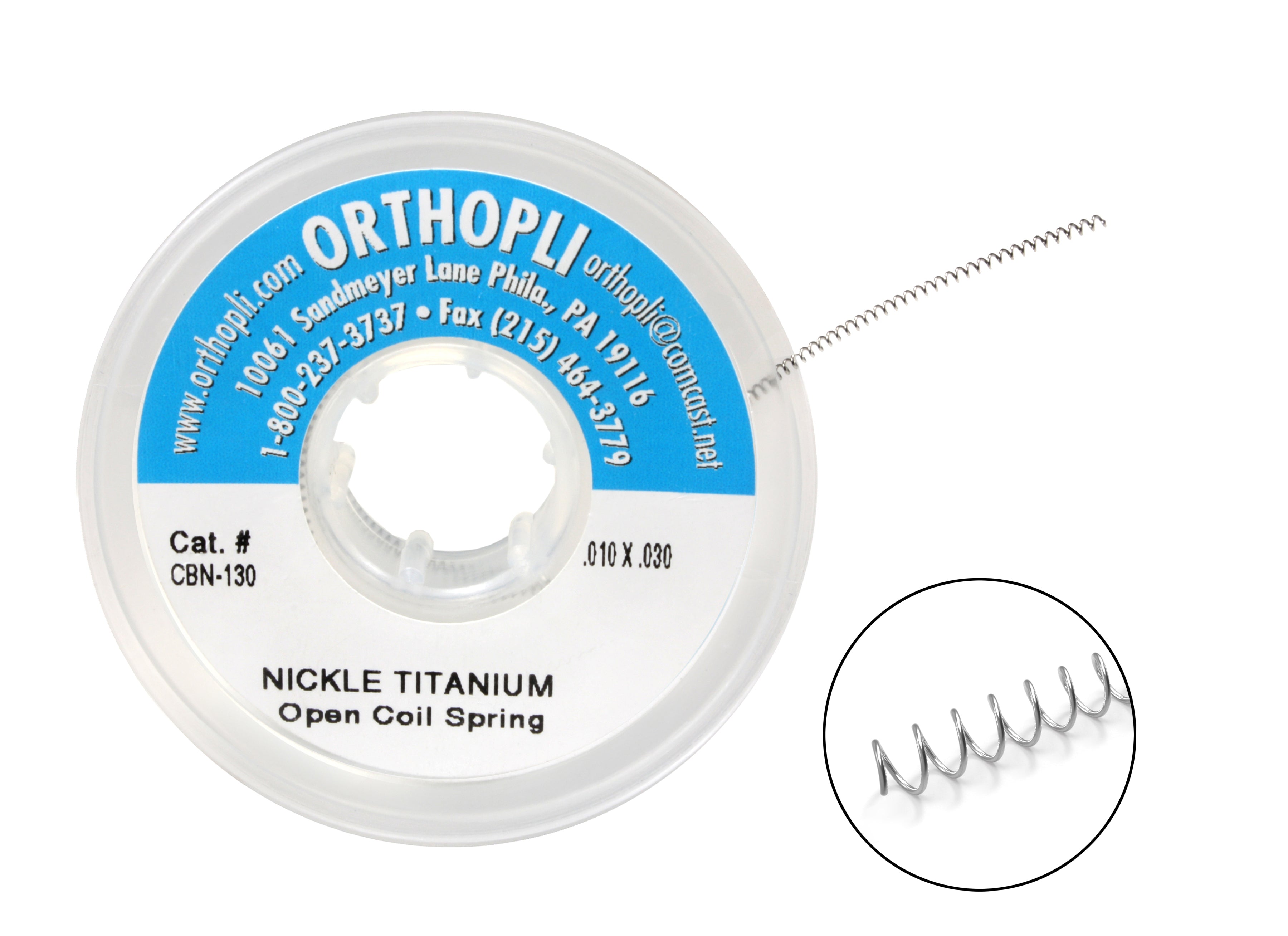 Nickel Titanium Open Coil Springs (15” Spool)
