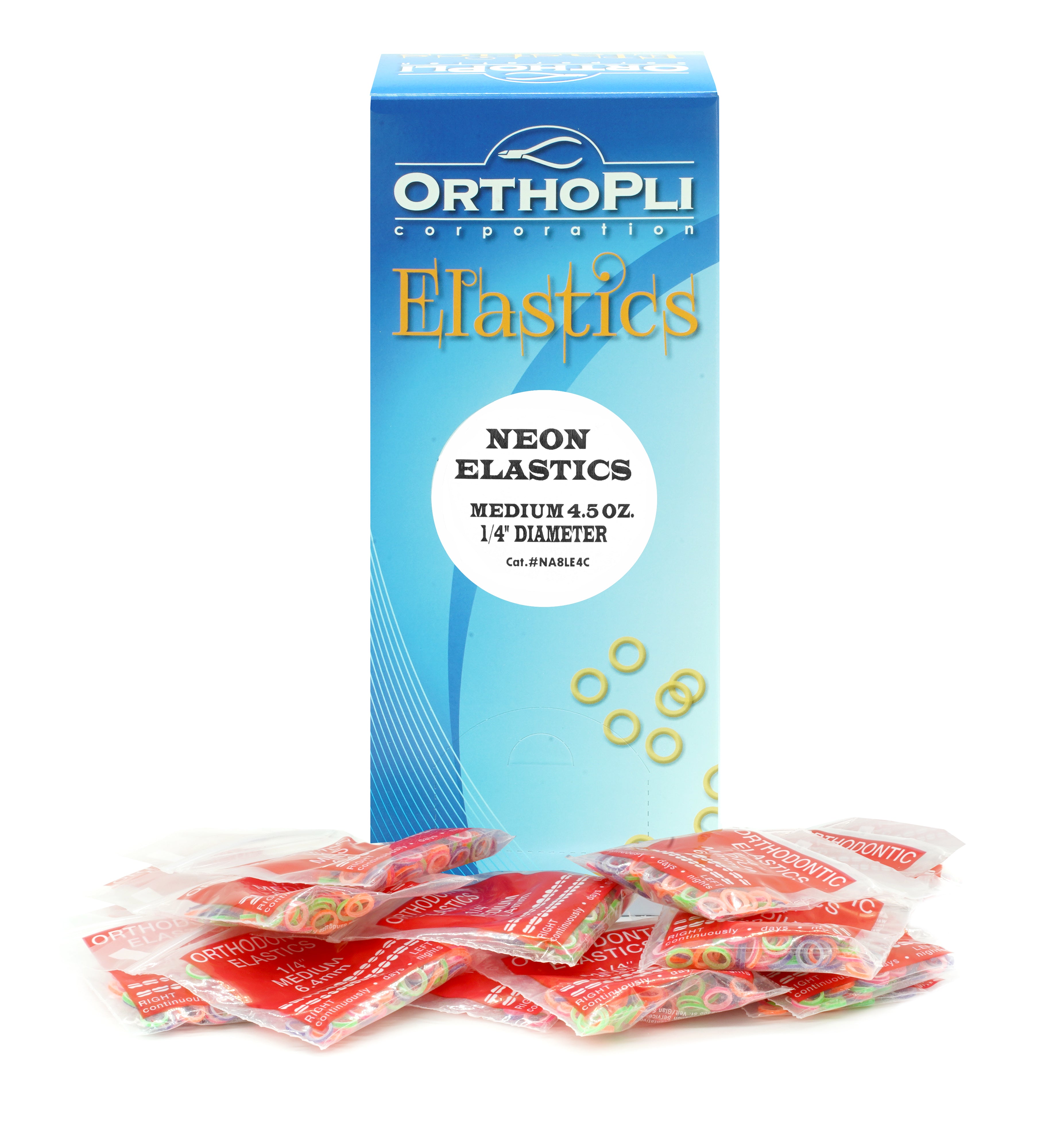 Neon Color Elastics (50 Bags Per Box) (100 Elastics Per Bag)