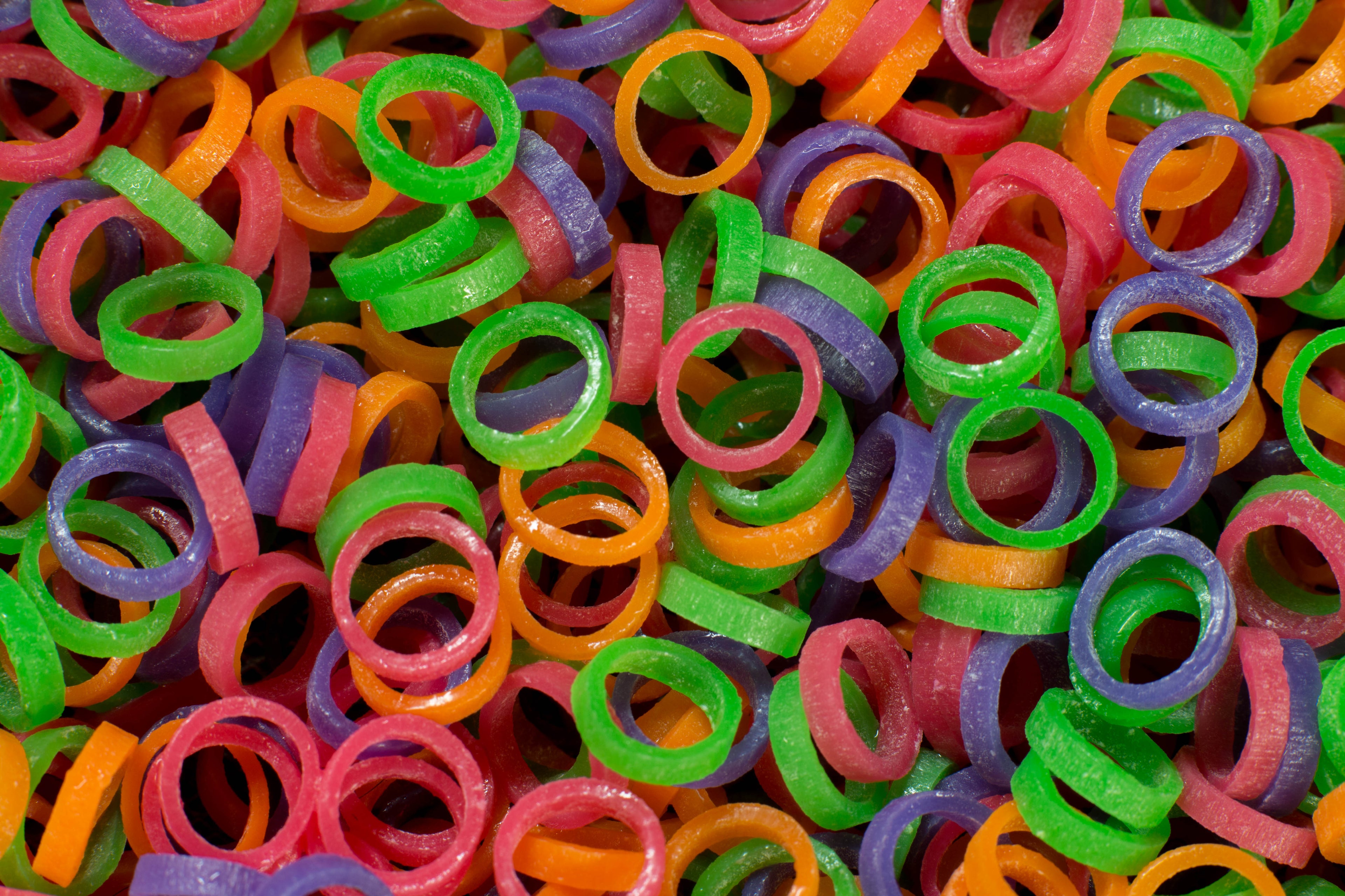 Neon Color Elastics (50 Bags Per Box) (100 Elastics Per Bag)
