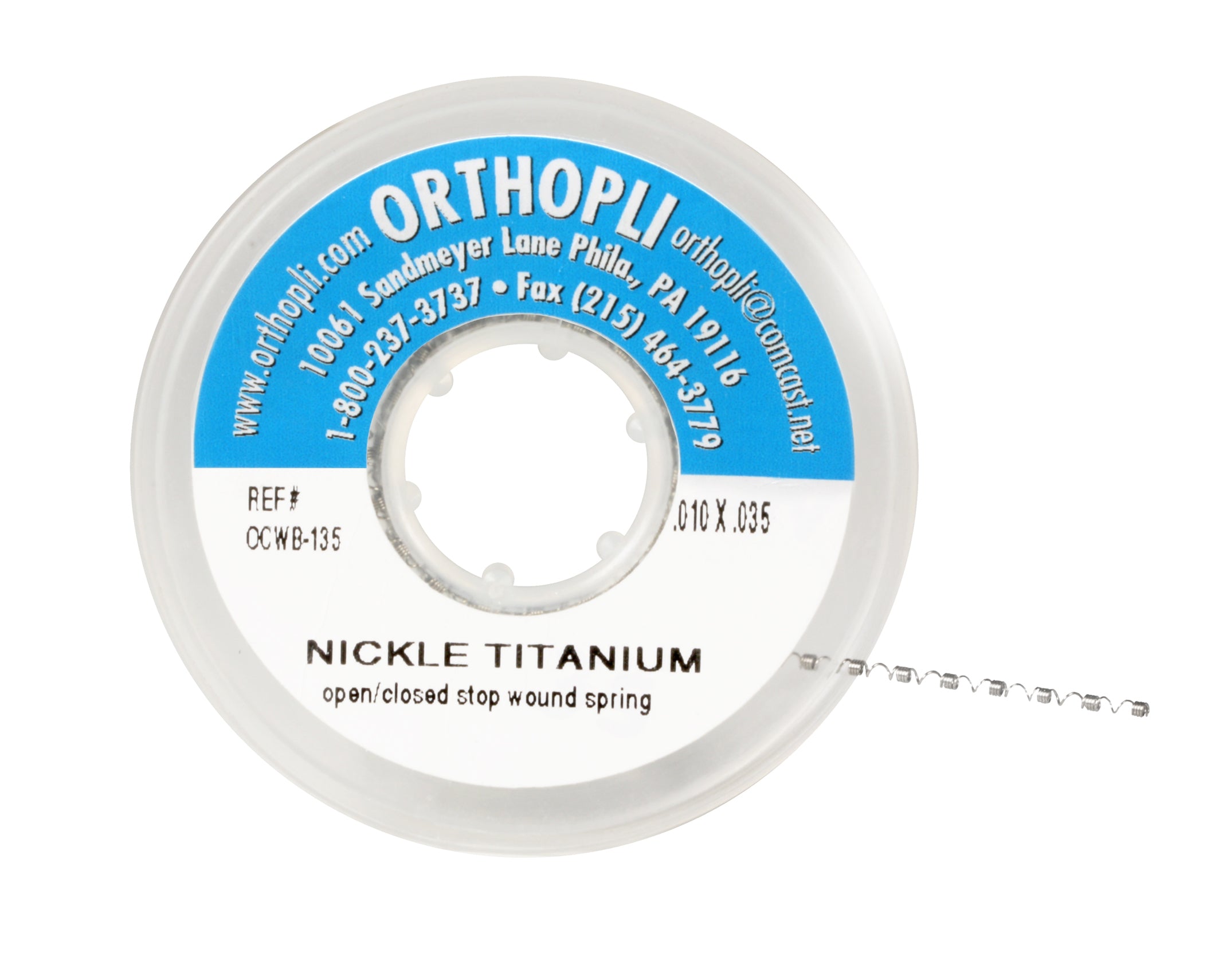 Nickel Titanium Open/Closed Stop Wound Spring (15” Spool)