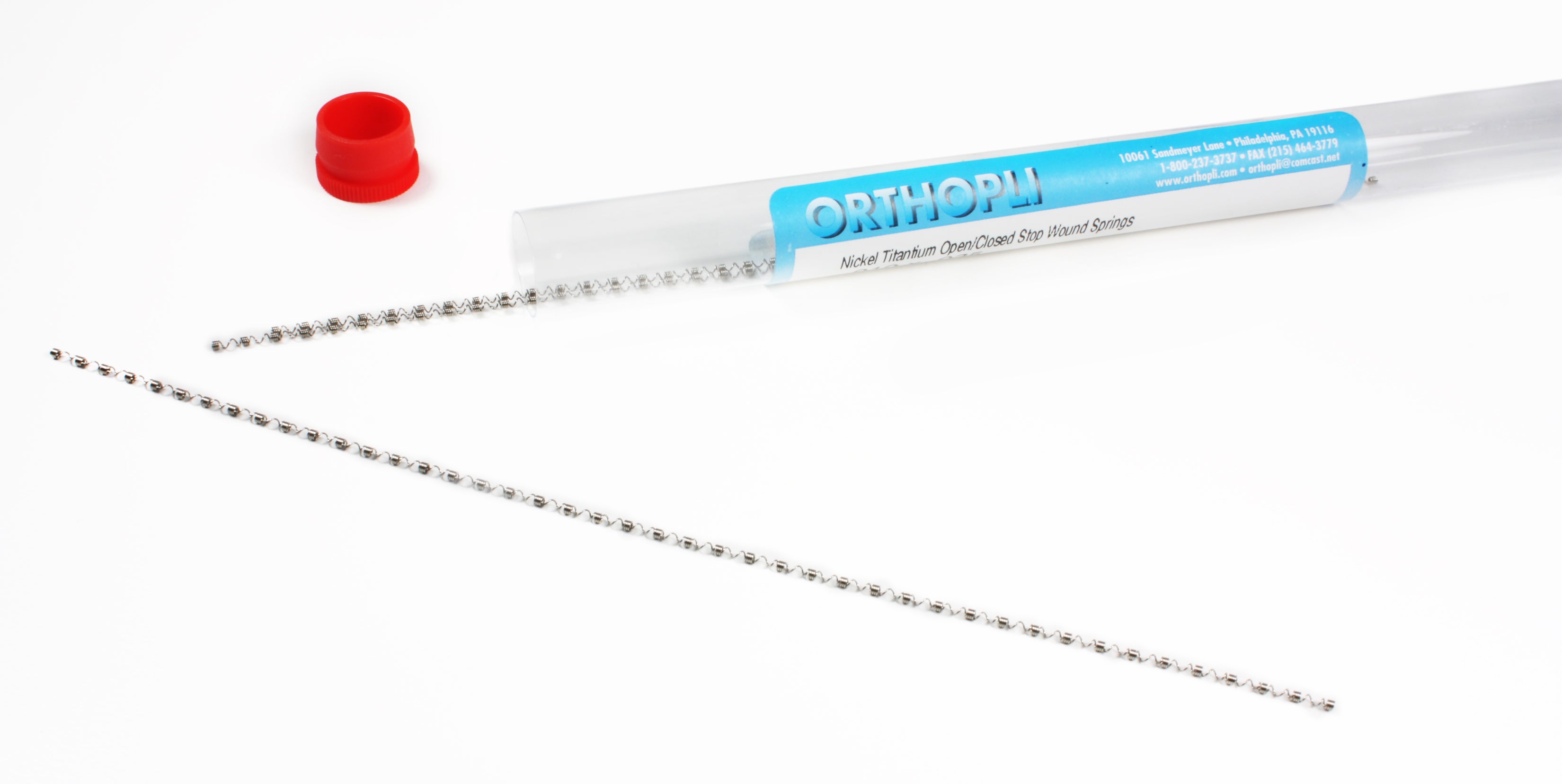 Nickel Titanium Open/Closed Stop Wound Spring (3-7” Lengths)